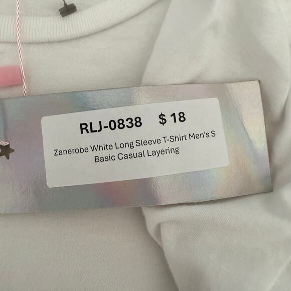 Zanerobe White Long Sleeve T-Shirt Men’s S Basic Casual Layering - Picture 10 of 10
